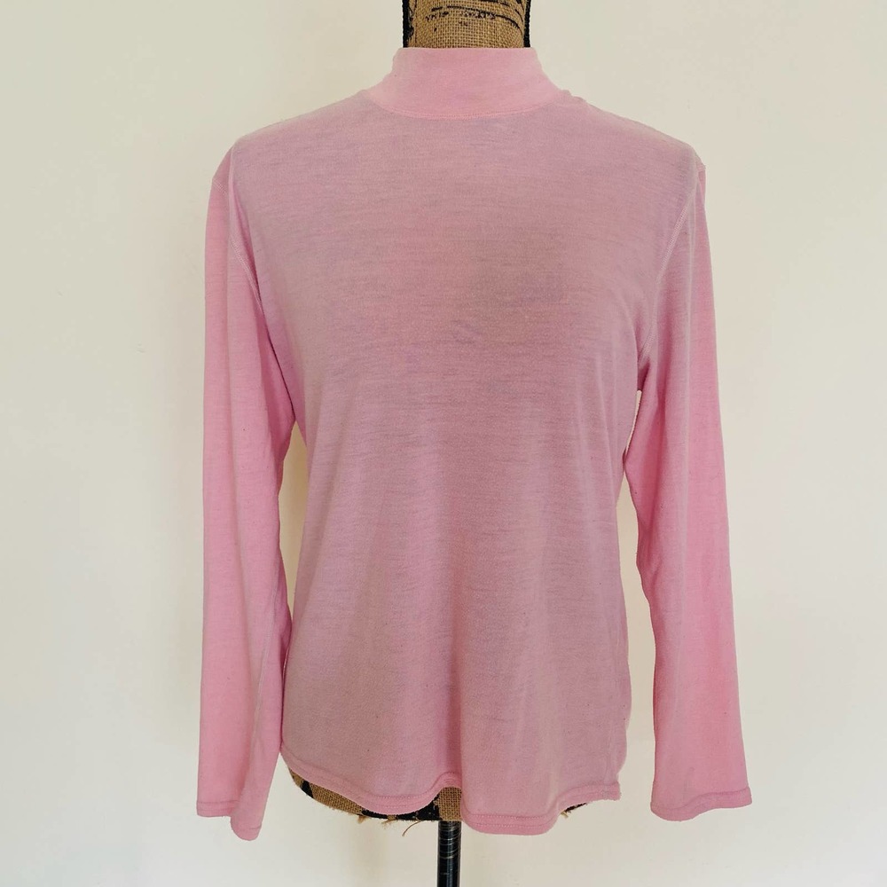 Pepper Vintage Womens Pink Base Layer Mock Turtleneck Size Medium
